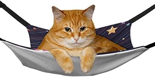 חתול ערסל כוכבים צבע פסים חתול מיטת כלוב חלון מוט תליית שטח חיסכון עבור חיות מחמד קטנות 16.9 איקס 13