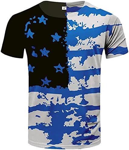 חייל UBST חולצות שרוול קצר לגברים, חולצת טריקו דגל אמריקאית רטרו רטרו פטריוטית אימון שריר אימון