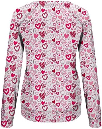 סווטשירט של Love Love Stemshirt לנשים חולצות חג האהבה שמח דפוס גרפי ורוד