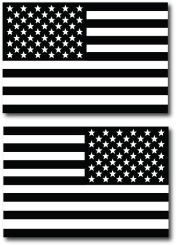 מגנט לי למעלה שחור לבן אמריקאי אמריקאי מדבקות מגנט, מנוגדת לחבילה של 2, 4x6 אינץ ', שחור, לבן, מגנט רכב כבד לרכב