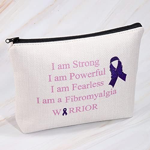 MBMSO Fibromyalgia מתנות פיברומיאלגיה מודעות שקית איפור שקית פיברומיאלגיה לוחמת תמיכה במתנות סרט סגול רוכסן