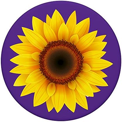 פרח שמש חמניות עיצוב פרח גירסול רקע סגול צהוב קופצים פופגריפ הניתן להחלפה