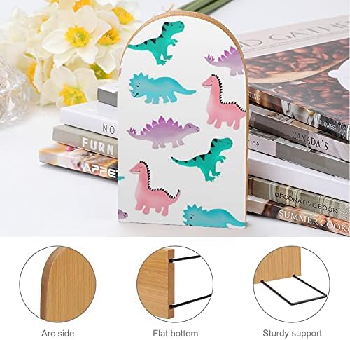פסטל בצבעי מים דינוזאורים דפוס מדף ספרים החלקה עץ תומכי ספרים שולחן משרד אביזרי תומכי ספרים