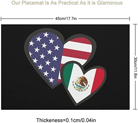 לבבות משתלבים באמריקאית דגל מקסיקו דגל PVC שולחן שולחן