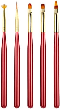 WYKDD 5 יחידות הרחבת ג'ל אדום מברשת ציפורניים ארט אוניית עט מניקור ציור כלים