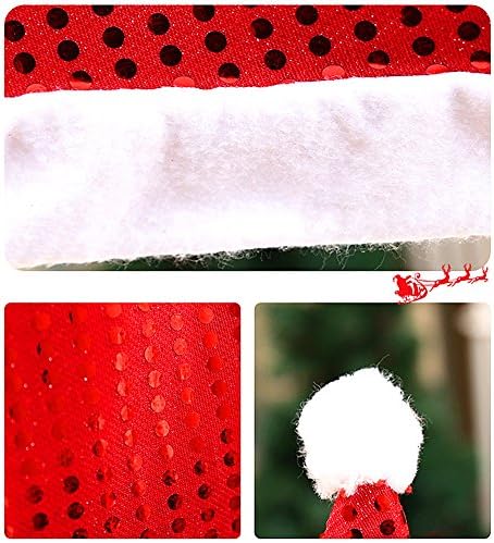 אלימיטופיה 5 יחידות חג המולד סנטה כובע,מגוון צבעים הניצוץ סנטה קלאוס כובע חג המולד כובע למבוגרים