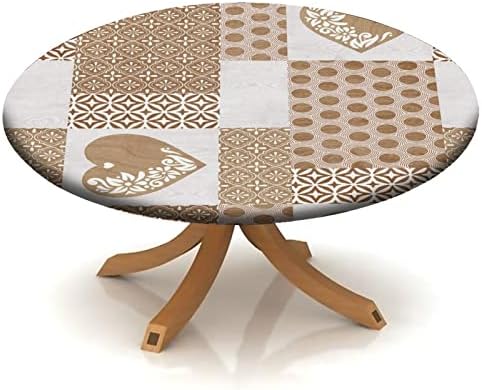 אטורי עגול מצויד מפת שולחן, ורוד אלסטי קצה פוליאסטר דקורטיבי שולחן בגדים, מתאים 32 שולחן עגול, אבק & מגבר; קמטים