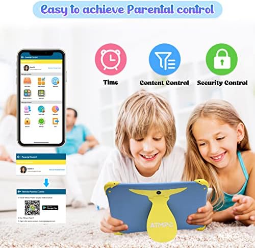 טאבלט של ATMPC Kids 8 אינץ ', אנדרואיד 11 טאבלט לילדים, 32 ג'יגה -בתים ROM 2GB RAM, WiFi, 4000 MAH, טאבלט שירותי גוגל, אפליקציית