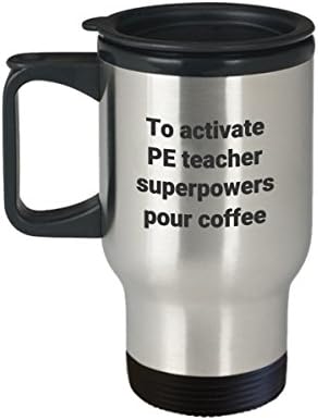 ספל נסיעות מורה PE - סרקסטי סרקסטי מבודד פלדה אל חלד חינוך גופני הוראה מתנת ספל קפה מעצמת סופר