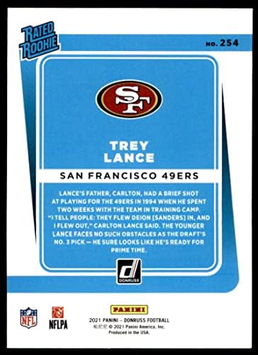 2021 דונרוס 254 טריי לאנס סן פרנסיסקו 49ers מדורג טירונים NFL כרטיס כדורגל NM-MT