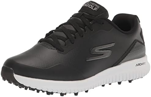 Skechers's Max 2 Arch Fit Fit Spikeless Golfelless נעלי נעלי נעליים, שחור/לבן, 13 רחב