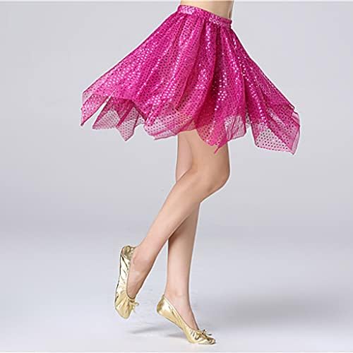 נשים נצנצים ניצוץ חצאית לטיני סלוניים ריקוד בטן ריקוד מקצועי סדיר מכפלת חצאית גבוהה מותן מיני חצאית