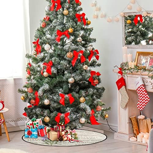 קישוטי חג המולד של Xigua מחצלת עץ חג המולד מחצלת בית עץ עגול גדול להגנה על רצפה (28.3 אינץ '