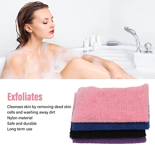 רשת ספוג אמבטיה ניילון 4 יחידות, מקלחת אמבטיה גוף גוף פילינג פילינג לרשת לניקוי עור גוף