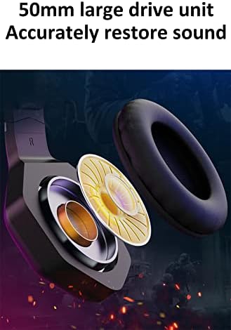 אוזניות משחק RGB LGBN, אוזניות קווי ארגונומיות עם מיקרופון סיבוב 360 מעלות, אוזניות משחק אובר-אוזניים של