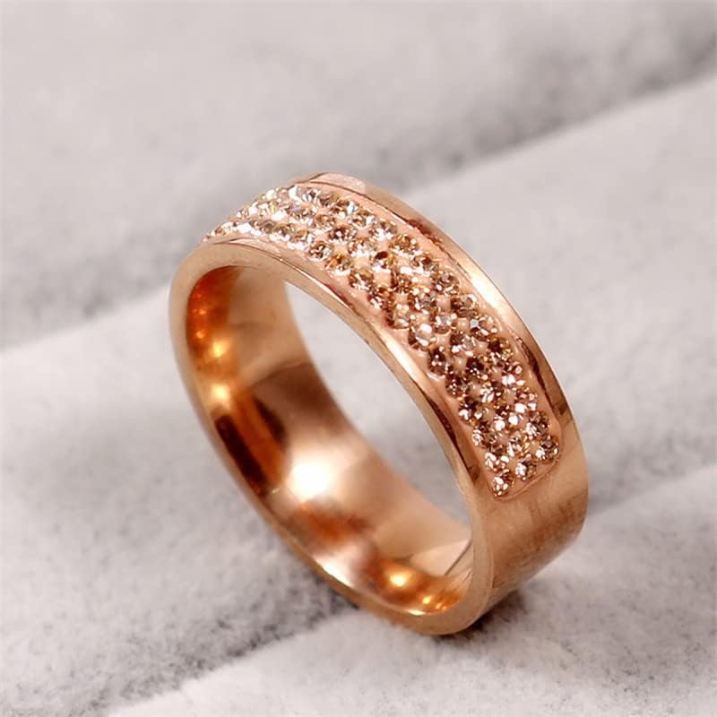 קולסו רוז זהב המותג המפורסם זירקון טבעת 8 מ מ חצי מעגל שלוש שורות קריסטל 316 ליטר טבעות אצבע לנשים גברים-76897