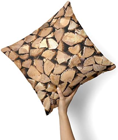 יומני עץ קצוצים IIROV - עיצוב בית דקורטיבי בהתאמה אישית מכסה כרית לזרוק מקורה או חיצוני לספה, מיטה או כרית ספה