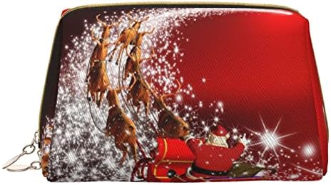 OGGOT חג המולד קסם טיול טיירה מארגן נסיעות לגברים ונשים, תיק איפור עור קל משקל תיק קוסמטי גדול