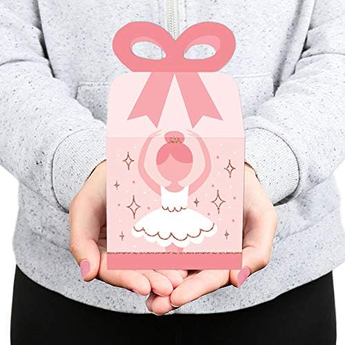 נקודה גדולה של אושר טוטו בלרינה חמודה - קופסאות מתנה מרובעות - מסיבת יום הולדת בלט או קופסאות קשת מקלחת לתינוק