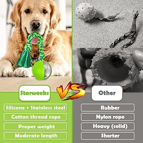 כלב כדור צעצועים על חבל-עמיד אינטראקטיבי צעצוע כלב עבור גדול בינוני קטן כלב שעמום ומגרה משיכה להביא ללעוס מקורה / חיצוני גור