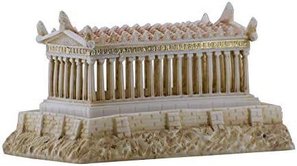 מקדש פרתנון של אלת יוונית אתנה פסל פסל צבוע ביד