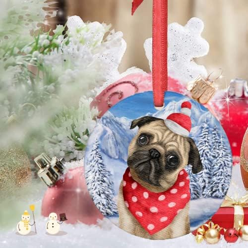 קישוטי חג המולד של Godblessign 2021 כלב בולדוג צרפתי סנטה קישוטי חג המולד לעצי חג המולד קישוטי חג המולד קישוטי עץ