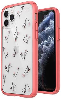 מוצרי Speck Presidio Perfect-Berice + Print iPhone 11 Pro Case, Blossom Clear/Plum/Prot Pink