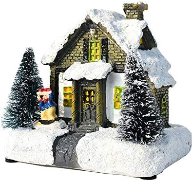 ז ' דו מואר בית שלג עיצוב חג המולד-לד מואר בנייני אספנות לחג המולד, קישוטים מיניאטוריים עיצוב חורף, מתנות לילדים