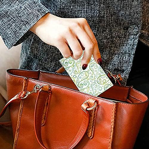 ירוק פייזלי דפוס עסקים כרטיס מחזיק עבור נשים גברים עסקים כרטיס בעל מקרה עם עור שם אשראי כרטיס מזהה כרטיס מתנת כרטיס