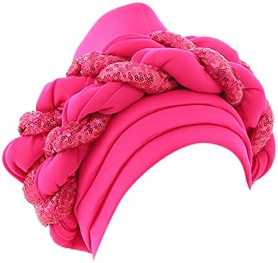 נשים אופנה חרוזים כובע צמה מוסלמי פרע סרטן עטיפת סרטן כובע שינה כובעי שיער מרופדים סאטן מצנבים 0822
