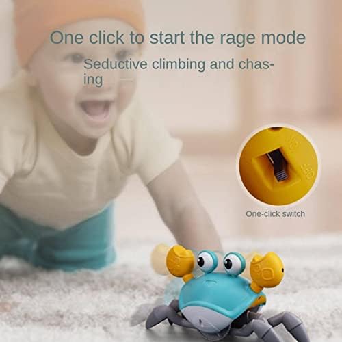 Mbeta Invation Electric סרטן טעינה עם מוסיקה וילדים אור LED זוחלים צעצועים לתינוקות הימנעות מכשולים אוטומטיים פעוט