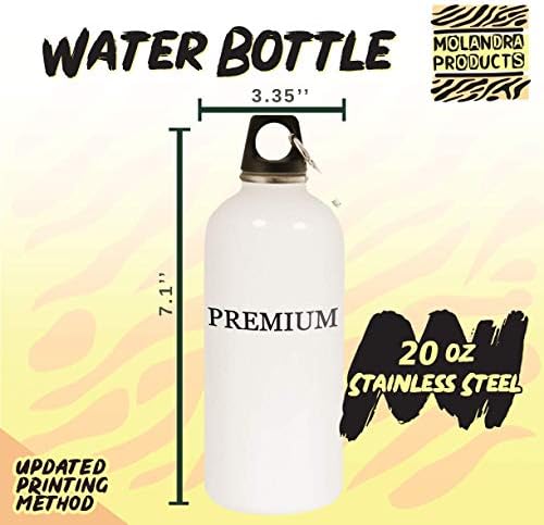 מוצרי Molandra File - 20oz hashtag בקבוק מים לבנים נירוסטה עם קרבינר, לבן