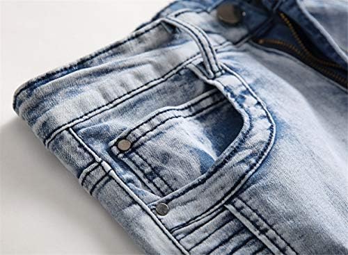 אנדונגנוול גברים במצוקה אופנוען ג 'ינס דק נמתח מכנסי ג' ינס קרועים סקיני נהרס אופנה למתוח ג ' ינס