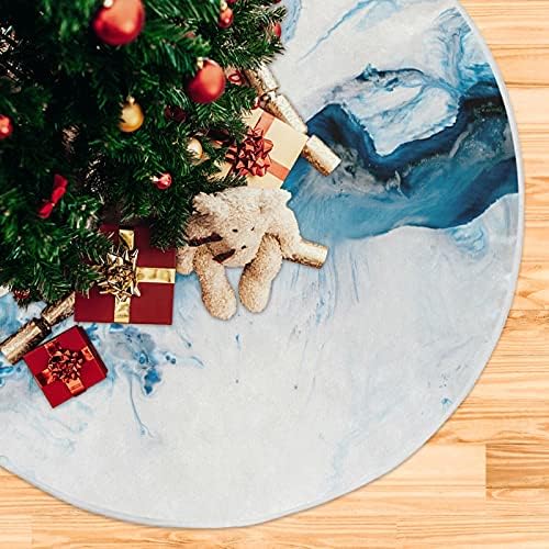 חצאית עץ חג המולד של אבן חג המולד של Oarencol כחול לבן 36 אינץ 'קישוטי מחצלת עץ חג חג המולד