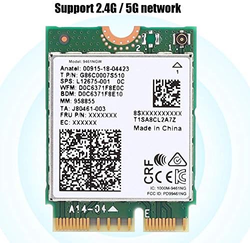 כרטיס רשת, אינטל 9461NGW כרטיס רשת אלחוטי, כרטיס רשת Bluetooth 5.0, תמיכה ברשת 2.4 גרם / 5G