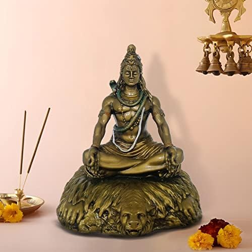 Craftvatika בעבודת יד Shiva Murti פסל פסל פסל של לוח מחוונים לרכב Pooja Temple Roe