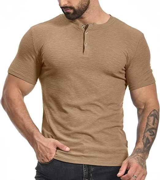 חולצות הנלי מזדמנים של גברים של גברים חולצות שרוול קצר