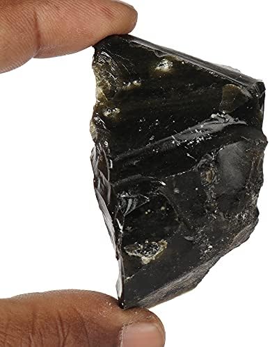סלע טבעי מחוספס אובסידיאן שחור 499.05 CT אבן חן רופפת אספנית או מתנפנפת