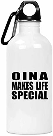 Designsify Oina הופך את החיים למיוחדים, בקבוק מים 20oz פלדת אל חלד כוס מבודד, מתנות ליום הולדת יום הולדת חג המולד