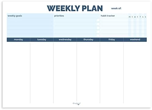 מתכנן שבועי PAD 10 X7, ללא תאריך, כיסוי קרטון, שבועי לביצוע רשימות פנקס רשימות, מתכנן לוח שנה שבועי, שבועי לביצוע מתכנן