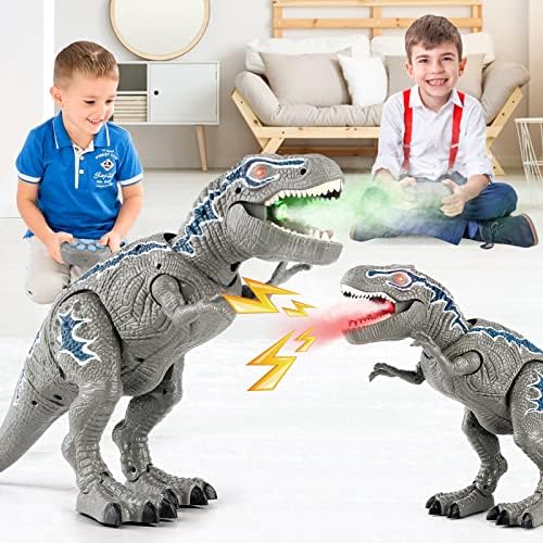 פנורי שלט רחוק דינוזאור צעצועי עבור 3-12 שנה ישן בני בנות, הוביל אור עד הליכה ושואג מציאותי טי רקס דינוזאור