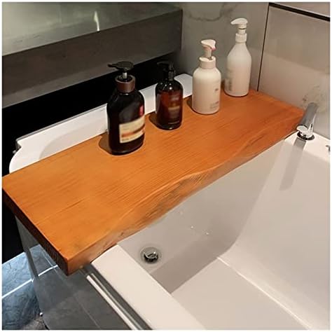 מדף מגש אמבטיה מעץ PFCDZDU, מחזיק מארגן קאדי אמבטיה, לוח אחסון לחדר אמבטיה אטום למים לספרי טבליות נרות