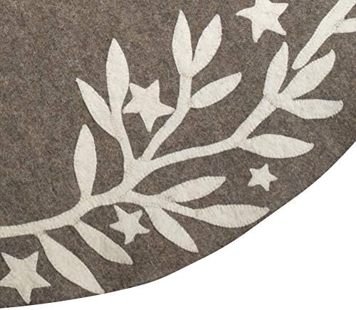 חצאית עץ בעבודת יד של ארקדיה ביתי - ענפים וכוכבים על קרם אפור, X -LAGE, TF11L