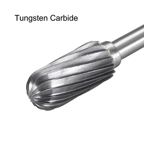 UXCell Tungsten Carbide קבצי סיבוב 1/8 , רדיוס גלילי יחיד רדיוס קצה סיבוב סיבוב כלי 6 ממ דיא, למטחנת מטחנת סגסוגת סגסוגת