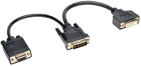 טריפ לייט P564-06N-DV-DV 6 אינץ 'DVI DIGITAL Y DIGITAL כבל DVI-I M ל- DVI-D F ו- HD15 F, שחור