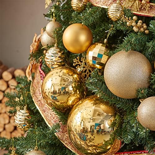 קישוטי כדור חג המולד של חג המולד של חג המולד ענקית זהב ענקית ניפוץ פלסטיק דקורטיבי תלייה כספית כספית קישוטי