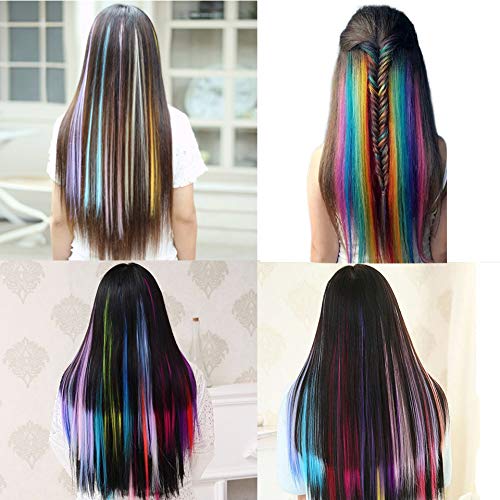 40 יחידות צבעוני שיער הרחבות 21 צבעוני שיער הרחבות עבור בנות נשים וילדים שיער הרחבות צבע קליפים 20 צבעים