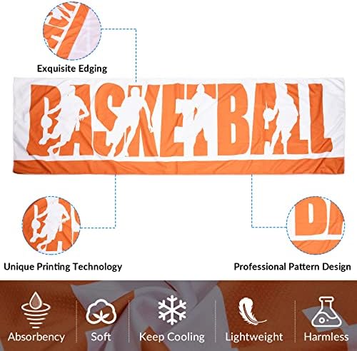 מגבות קירור של Sukeen לצוואר ופנים עם סגנון כדורסל, מגבות זיעה מגניבות למזג אוויר חם ， דפוס ספורט כדורסל מגבות מיקרופייבר