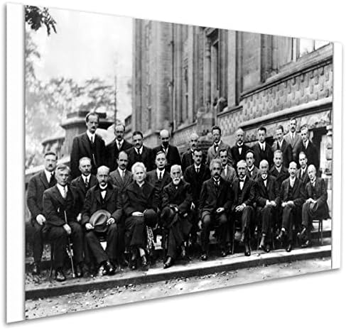 ועידת Solvay, 1927 - איינשטיין שרדינגר הייזנברג פלאנק קארי - 16X24 אינץ '