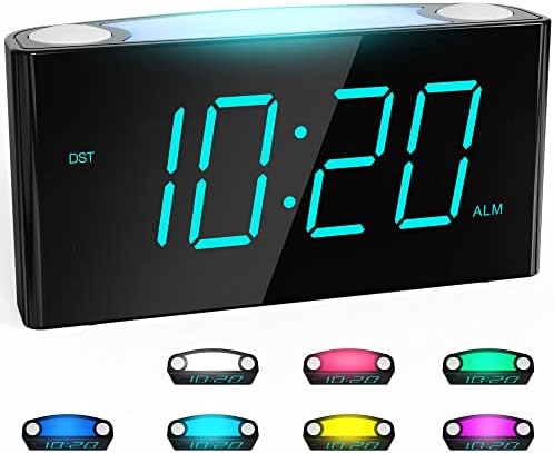 שעון מעורר דיגיטלי של ROCAM לחדרי שינה - תצוגת LED גדולה בגודל 7.5 אינץ